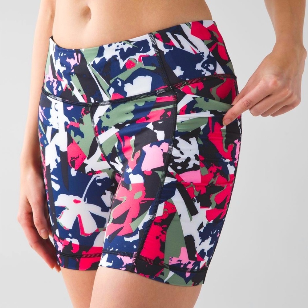 Lululemon Pop Cut Boom Juice Multi  - Mid Rise Stretch Speed Track Short…